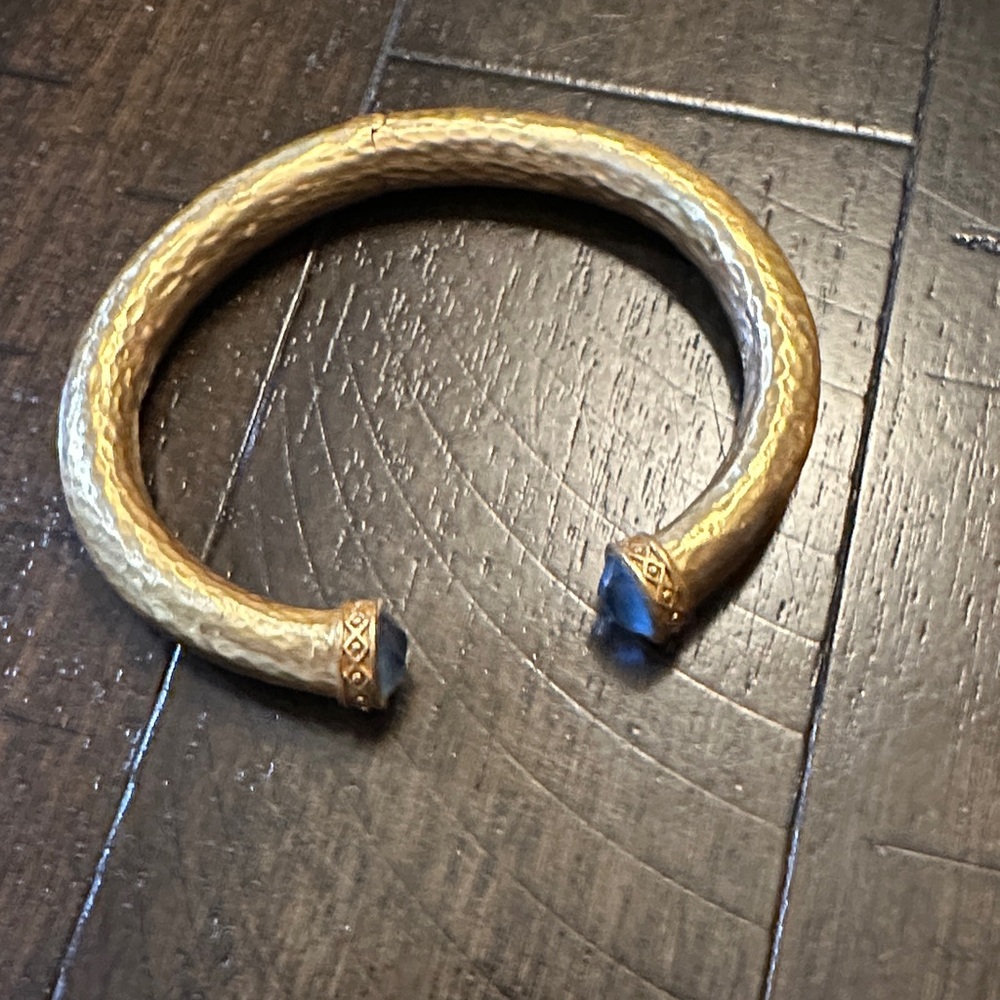 Julie Vos Gold Blue Bangle